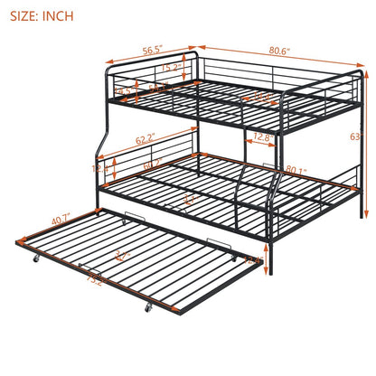 Litera contemporánea de metal color negro tamaño full XL sobre queen con cama nido