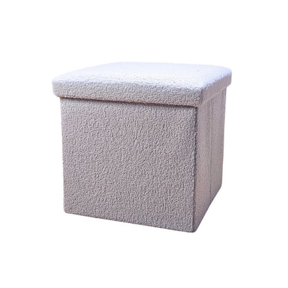 15" Black Boucle Cube Storage Ottoman
