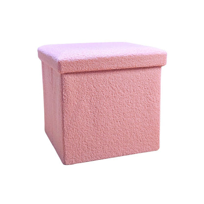 15" Black Boucle Cube Storage Ottoman