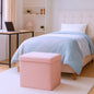 15" Black Boucle Cube Storage Ottoman
