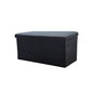 30" Black Boucle Storage Ottoman
