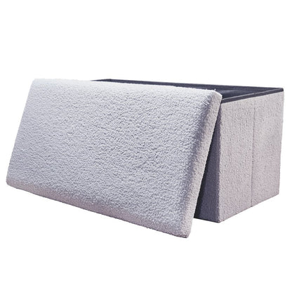 30" Black Boucle Storage Ottoman