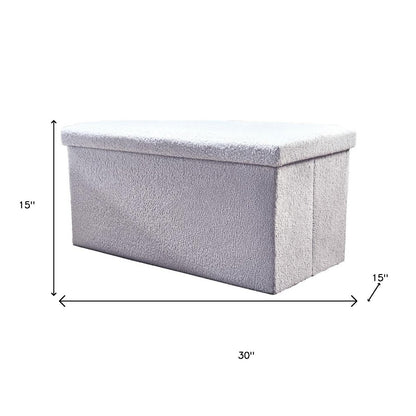 30" Black Boucle Storage Ottoman