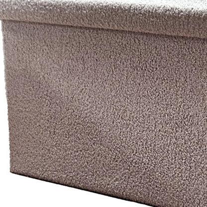30" Black Boucle Storage Ottoman