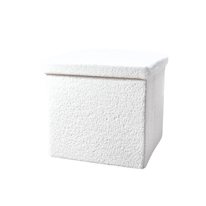12" Black Boucle Cube Storage Ottoman