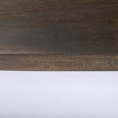 55" Dark Brown Solid Wood Double Pedestal Coffee Table
