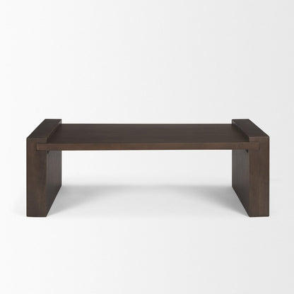 48" Dark Brown Solid Wood Sled Coffee Table