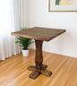 36" Brown Solid Wood Square Pedestal Bar Table