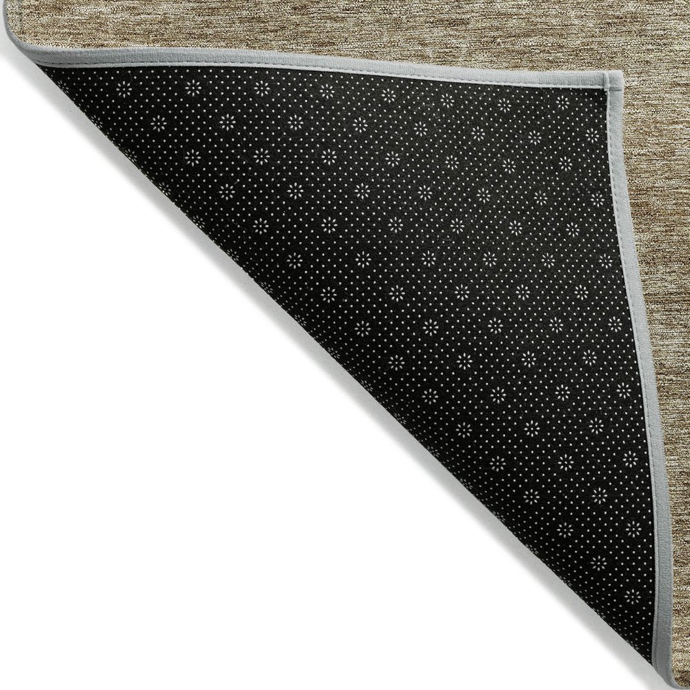 9' X 12' Wheat And Ivory Geometric Washable Indoor Outdoor Area Rug