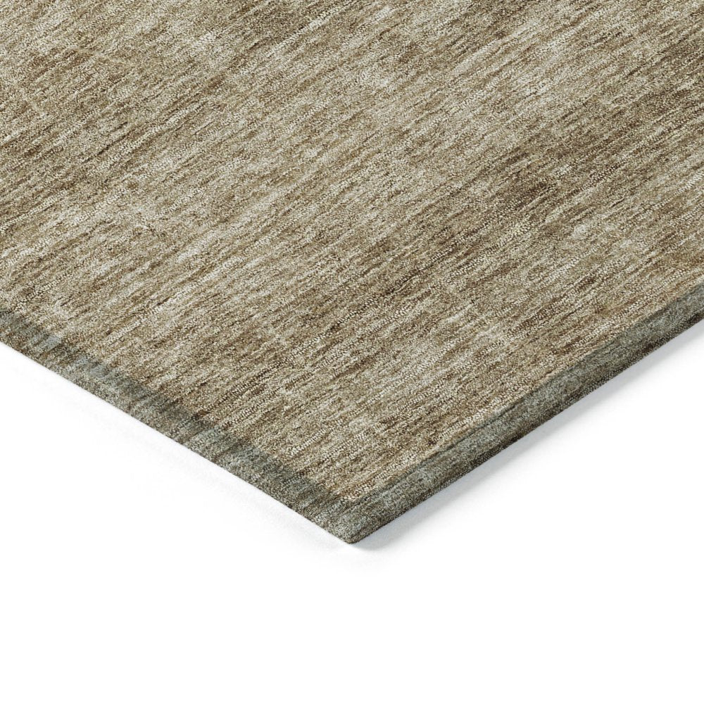9' X 12' Wheat And Ivory Geometric Washable Indoor Outdoor Area Rug