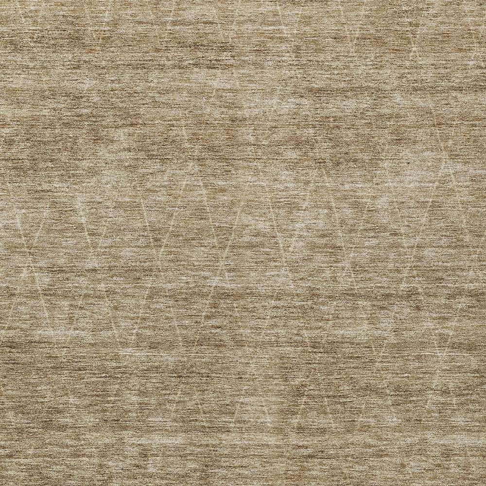 9' X 12' Wheat And Ivory Geometric Washable Indoor Outdoor Area Rug