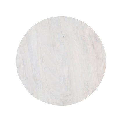 36" White Solid Wood Round Cross Legs Coffee Table
