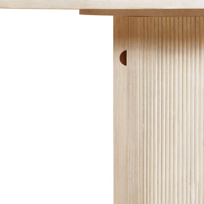 48" White Solid Wood Pedestal Base Round Top Dining Table