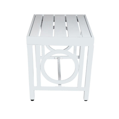 16" White Aluminum Outdoor Side Table
