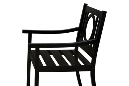Sillón de exterior con respaldo geométrico de acero negro de 24"