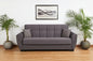 93" Gray Microfiber Convertible Futon Sleeper Sofa And Toss Pillows With Storage