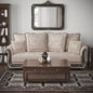 95" Beige Chenille Convertible Futon Sleeper Sofa And Toss Pillows With Storage