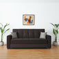 87" Black Microfiber Convertible Futon Sleeper Sofa And Toss Pillows With Storage