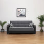 87" Gray And Black Microfiber Convertible Futon Sleeper Sofa And Toss Pillows With Storage