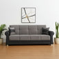 89" Gray Polyester Convertible Futon Sleeper Sofa And Toss Pillows With Storage