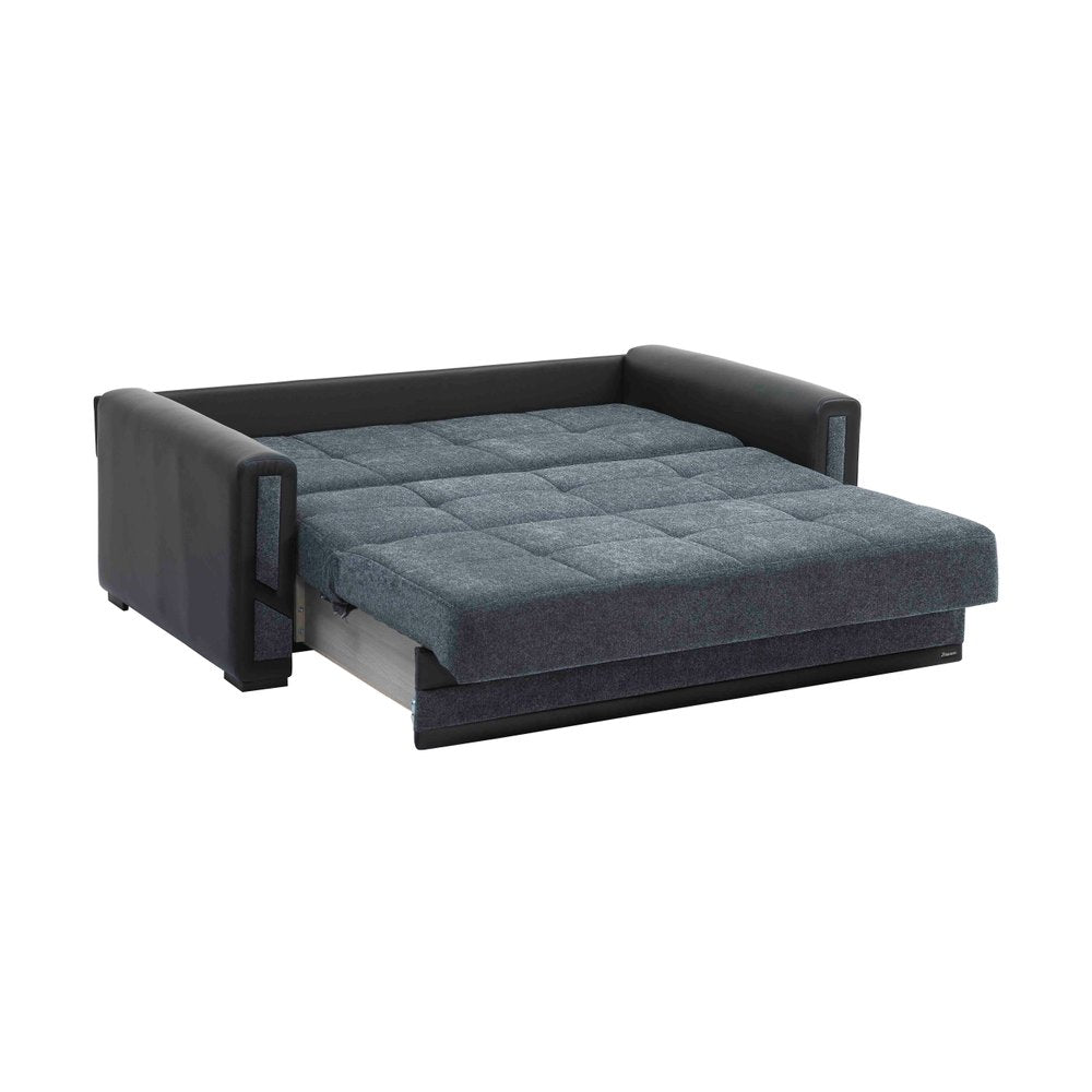 78" Gray Chenille Convertible Futon Sleeper Sofa And Toss Pillows With Storage