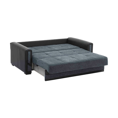 78" Gray Chenille Convertible Futon Sleeper Sofa And Toss Pillows With Storage