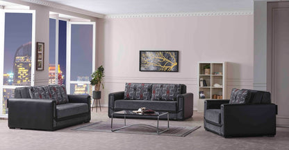 78" Gray Chenille Convertible Futon Sleeper Sofa And Toss Pillows With Storage