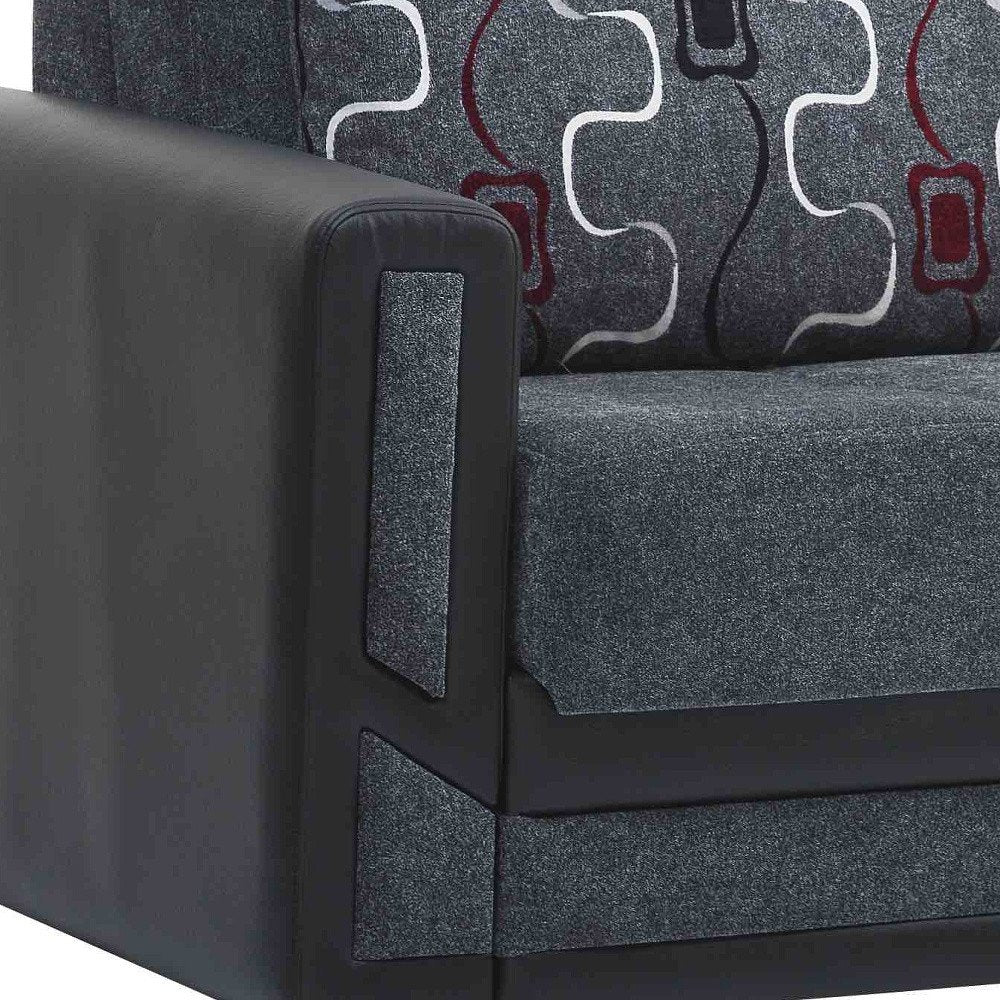 78" Gray Chenille Convertible Futon Sleeper Sofa And Toss Pillows With Storage