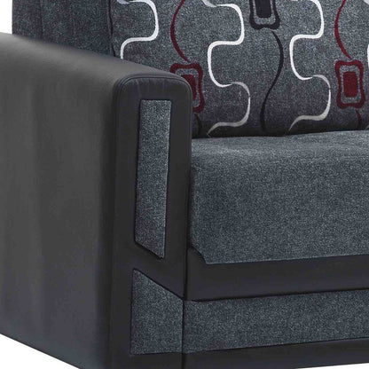 78" Gray Chenille Convertible Futon Sleeper Sofa And Toss Pillows With Storage