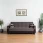 89" Gray Chenille Convertible Futon Sleeper Sofa And Toss Pillows With Storage