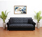 89" Black Chenille Convertible Futon Sleeper Sofa And Toss Pillows With Storage
