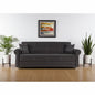 89" Black Microfiber Convertible Futon Sleeper Sofa And Toss Pillows With Storage