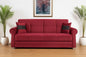 89" Burgundy Microfiber Convertible Futon Sleeper Sofa And Toss Pillows With Storage