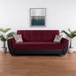 93" Burgundy Microfiber And Faux Leather Convertible Futon Sleeper Sofa And Toss Pillows With Storage