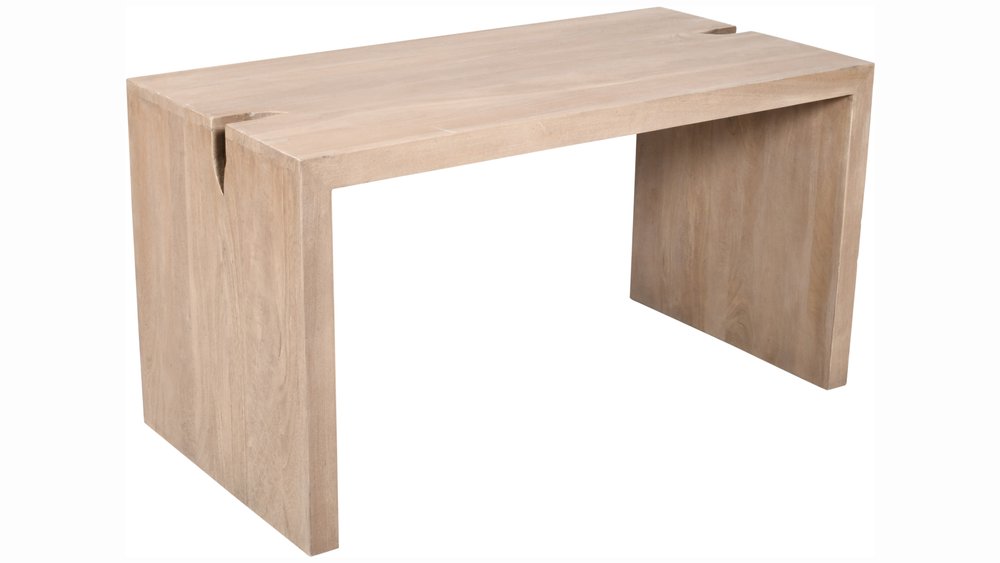 56" Ivory Reclaimed Wood Sled Writing Desk