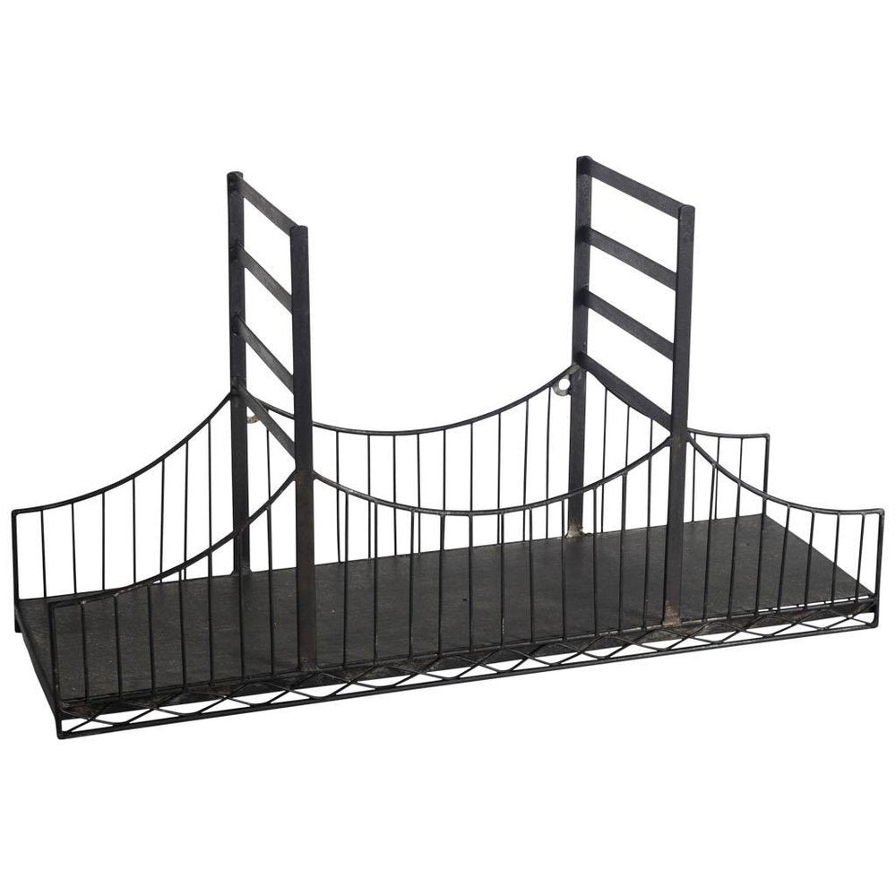 12" Black Metal Novelty Wall Mounted Accent Shelf