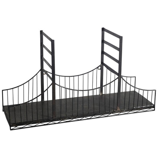 12" Black Metal Novelty Wall Mounted Accent Shelf