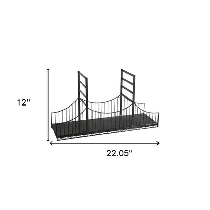 12" Black Metal Novelty Wall Mounted Accent Shelf
