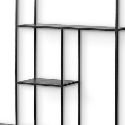Estante escalonado de pared de metal negro de 39"