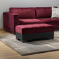 50" Burgundy Black Brown Microfiber Tufted Storage Ottoman