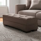 52" Brown Chenille Tufted Storage Ottoman