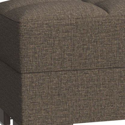 52" Brown Chenille Tufted Storage Ottoman