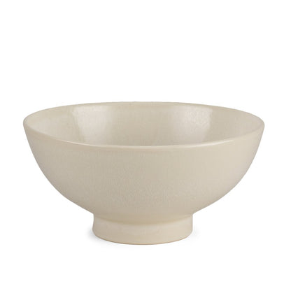 12" Cream Ceramic Round Pedestal Centerpiece Bowl