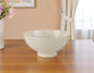 Cuenco de pedestal redondo de cerámica color crema de 12" para centro de mesa