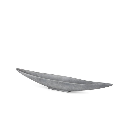 32" Gray Cast Aluminum Oval Centerpiece Bowl