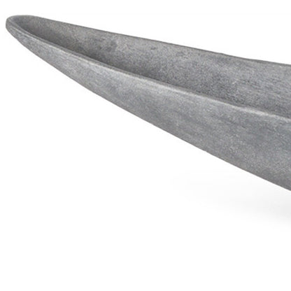 Cuenco central ovalado de aluminio fundido gris de 32"