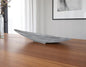 Cuenco central ovalado de aluminio fundido gris de 32"
