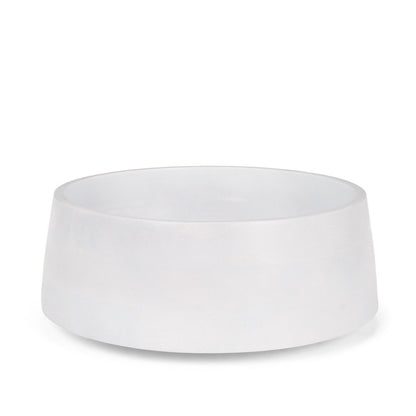 14" White Wood Round Centerpiece Bowl