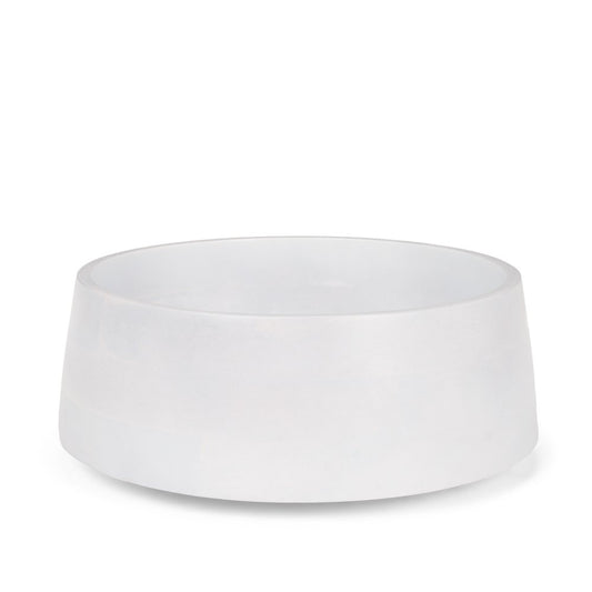 14" White Wood Round Centerpiece Bowl