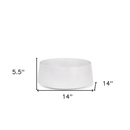 14" White Wood Round Centerpiece Bowl